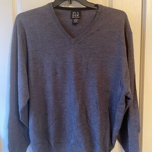 Jos. A. Bank Charcoal Merino Wool V-Neck Sweater